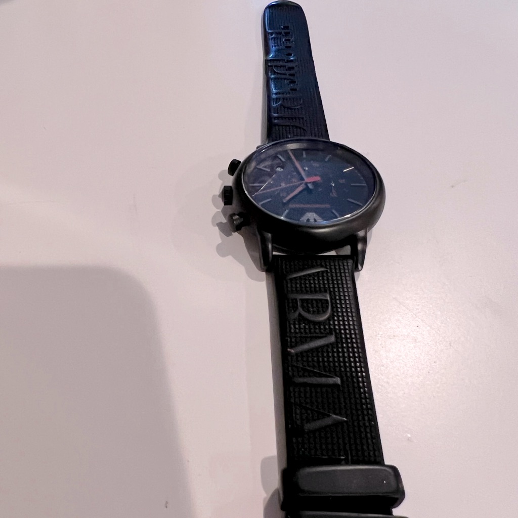 Emporio Armani Black Watch Luigi Chronograph Black Dial Mens Watch